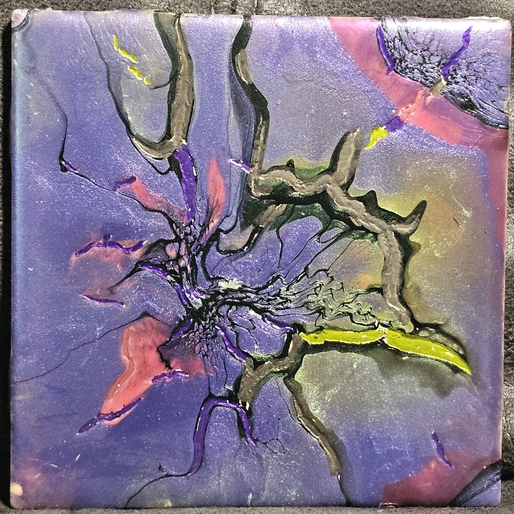 4.25" handpainted ceramic tile